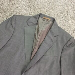 Faconnable‎ Blazer Sport Coat Mens 52R Brown Herringbone Wool Italy Professional